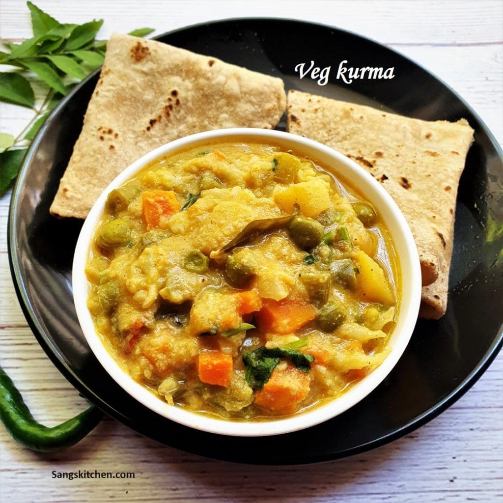Veg kurma Restaurant style South Indian Vegetable kuruma for chapati