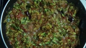 Pavakkai thokku-3/4th cooked