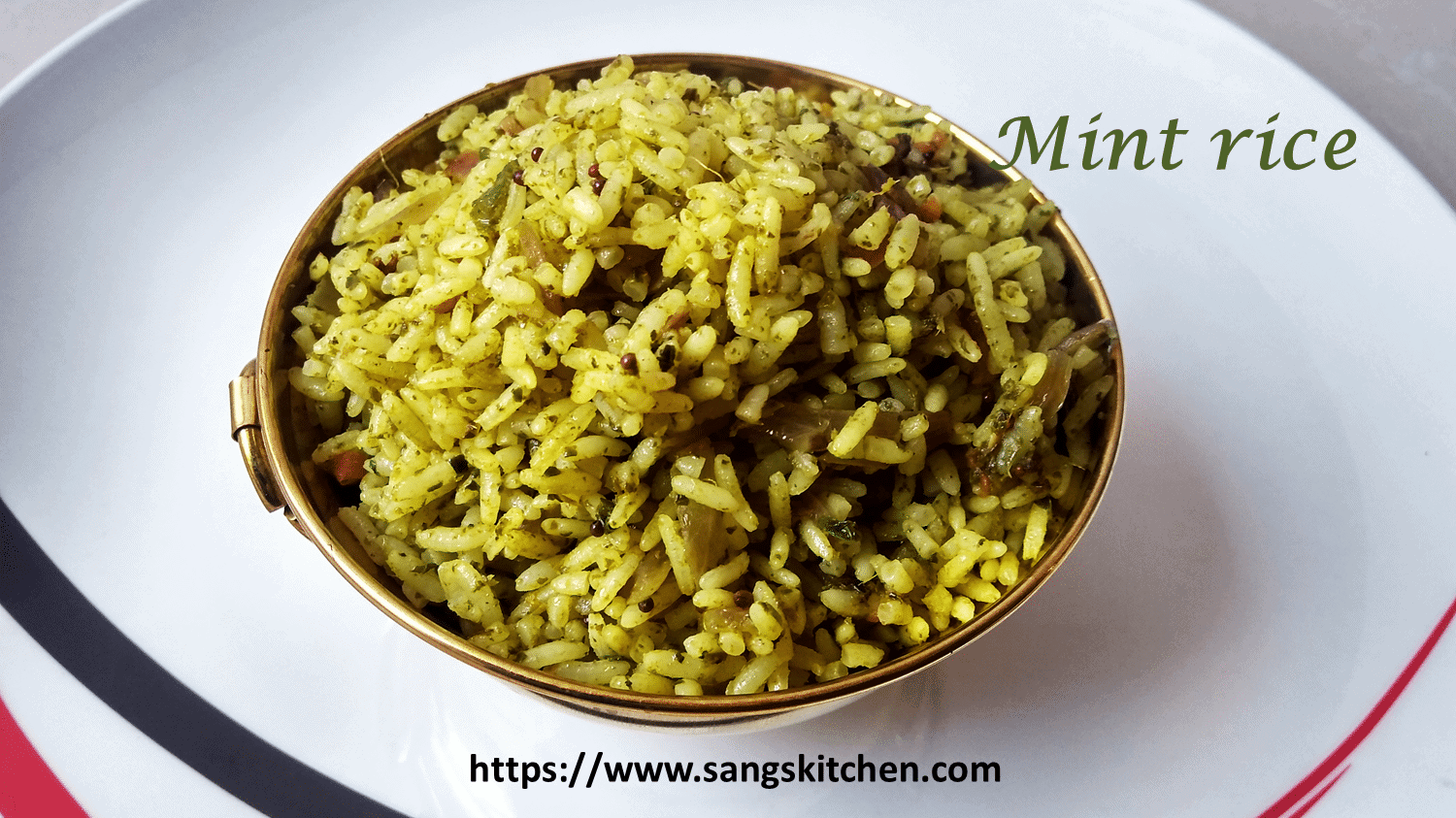 Mint rice recipe Pudhina sadam Variety rice sangskitchen