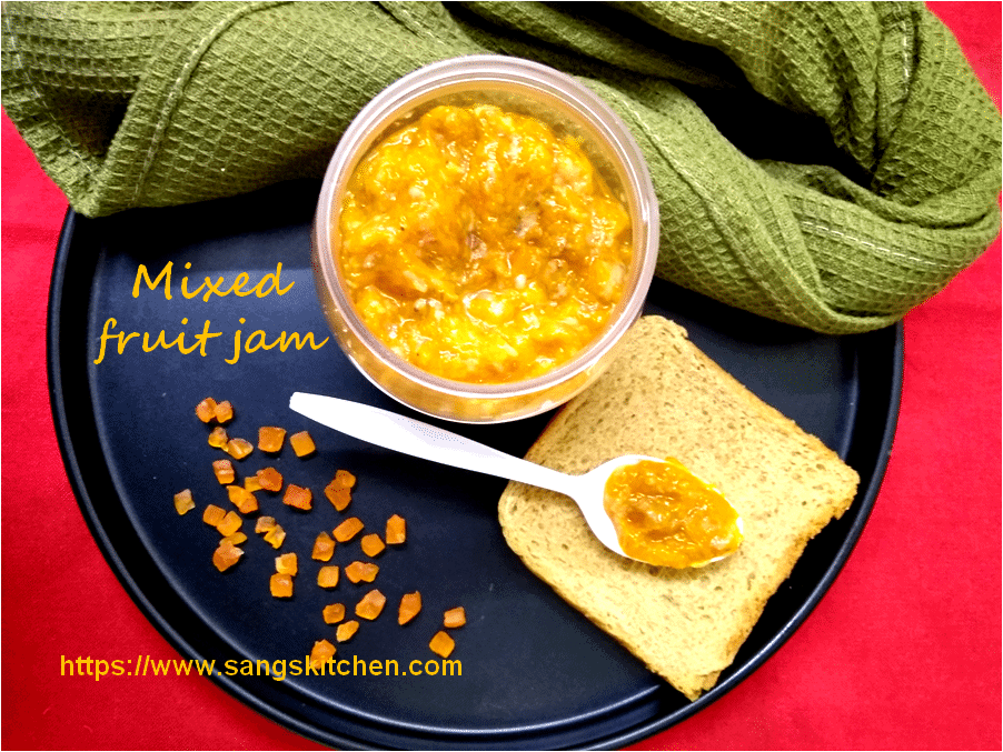 Mixed fruit jam Homemade fruit jam recipe sangskitchen