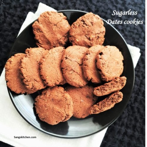 Dates cookies (No sugar, No eggs) Eggless sugarfree dates cookies