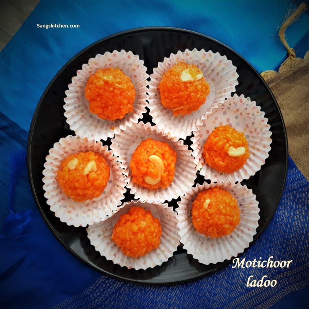 Motichoor ladoo | Motichur laddu recipe | sangskitchen