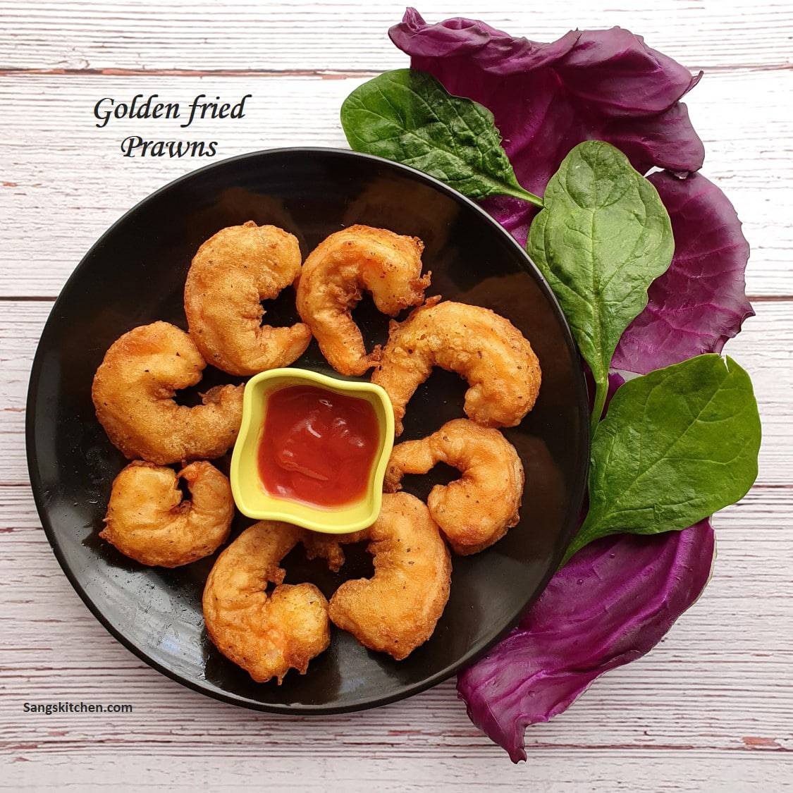 Golden fried prawns How to batter fry jumbo prawns sangskitchen